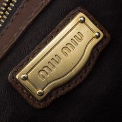 Pre Owned Miu Miu Brown Matelasse Leather Bauletto Aperto Tote