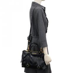 MIU MIU ◆Shoulder Bag / Leather / YLW / Plain Color // 2WAY VITELLO LUX