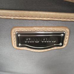 مملوكة مسبقًا Miu Miu Beige Vitello Shine Leather Tote