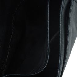 Pre Owned Miu Miu Black Leather Matelasse Flap Cardholder 