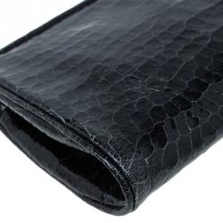 Pre Owned  Miu Miu Black Croc Embossed Patent Leather St. Cocco Clutch