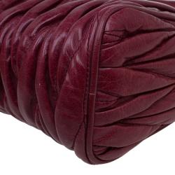 Pre Owned Miu Miu Rosewood Matelasse Vitello Lux Leather Shoulder Bag