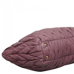 Pre Owned Miu Miu Purple Matelasse Leather Shopping Tote