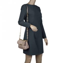 Miu Miu Beige Matelasse Leather Frame Shoulder Bag