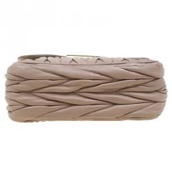 Miu Miu Beige Matelasse Leather Frame Shoulder Bag