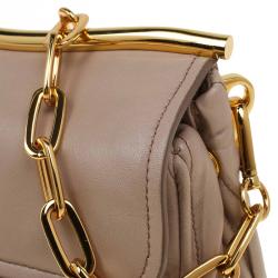 Miu Miu Beige Matelasse Leather Frame Shoulder Bag