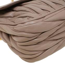 Miu Miu Beige Matelasse Leather Frame Shoulder Bag
