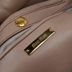 Miu Miu Beige Matelasse Leather Frame Shoulder Bag