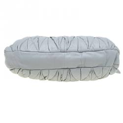 Miu Miu Grey Matelasse Lux Leather Coffer Hobo
