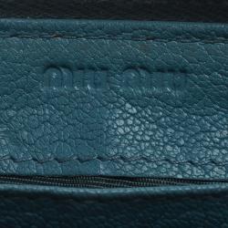 Miu Miu Light Blue Leather Zip Around Wallet