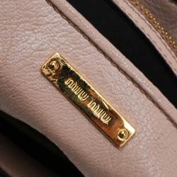 Pre Owned Miu Miu Beige Leather Madras Argilla Shoulder Bag