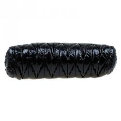 Pre Owned Miu Miu Black Patent Leather matelasse Clutch