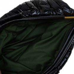 Pre Owned Miu Miu Black Patent Leather matelasse Clutch