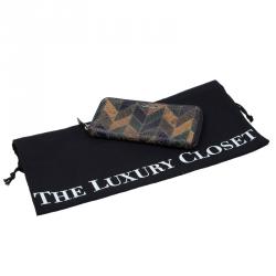 Pre Owned Miu Miu Multicolor Python Zip Around Wallet