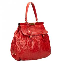 Miu Miu Red Vitello Lux Leather Frame Top Handle Bag