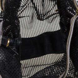 Pre Owned حقيبة ميو ميو يد علوية جلد وشبك بيج/ سوداء