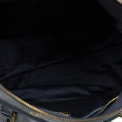 Pre Owned Miu Miu Blue Vitello Glazed Leather Bauletto Tote