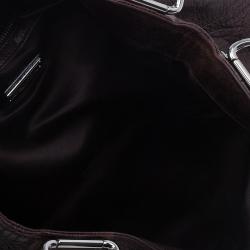 مملوكة مسبقًا حقيبة يد هوبو ميو ميو بغطاء بطيات بني