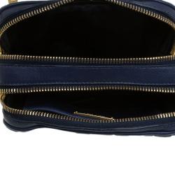 Pre Owned Miu Miu Blue Matelasse Lux Leather Piccole Borse Crossbody Bag
