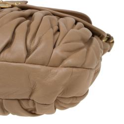 Miu Miu Brown Matelasse Leather Hobo