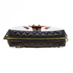 Pre Owned Miu Miu Multicolor Leather Jewel Embellished Biker Shoulder Bag
