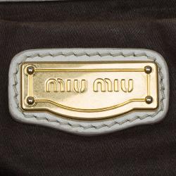 Pre Owned حقيبة يد ميو ميو سحاب مزدوج جلد بيج