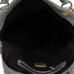 Miu Miu Light Green Leather Lily Distressed Satchel