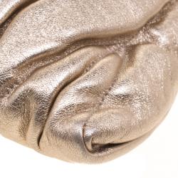 Miu Miu Gold Matelassé Leather Clutch