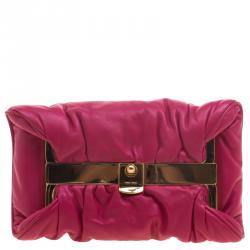 Miu Miu Pink Soft Leather Clutch