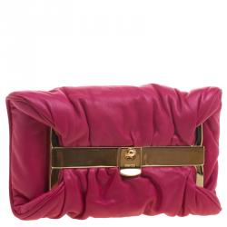 Miu Miu Pink Soft Leather Clutch