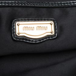 Miu Miu Black Matelasse Patent Leather Satchel