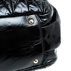 Miu Miu Black Matelasse Patent Leather Satchel