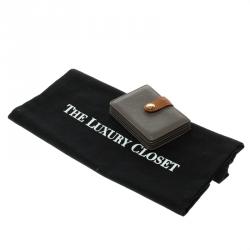 Miu Miu Grey/Brown Leather Accordion Card Holder