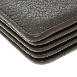 Miu Miu Grey/Brown Leather Accordion Card Holder