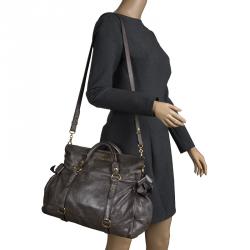 مملوكة مسبقًا Miu Miu Grey Leather Bow Tote