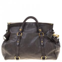مملوكة مسبقًا Miu Miu Grey Leather Bow Tote