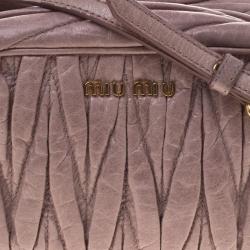 مملوكة مسبقًا Miu Miu Lilac Matelasse Nappa Leather Mini Zipper Shoulder Bag