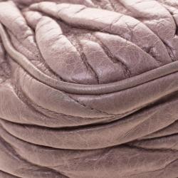 مملوكة مسبقًا Miu Miu Lilac Matelasse Nappa Leather Mini Zipper Shoulder Bag