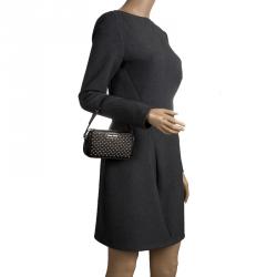 Miu Miu Black Leather Mini Studded Pouch