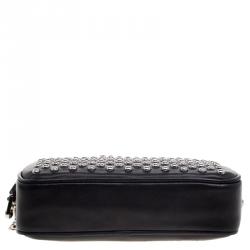 Miu Miu Black Leather Mini Studded Pouch