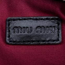 Miu Miu Black Leather Mini Studded Pouch