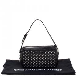Miu Miu Black Leather Mini Studded Pouch