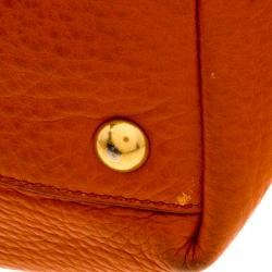 Pre Owned Miu Miu Orange Leather Convertible Tote