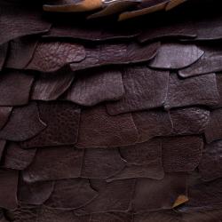 مملوكة مسبقًا Miu Miu Brown Ruffled Leather Satchel