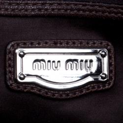مملوكة مسبقًا Miu Miu Brown Ruffled Leather Satchel
