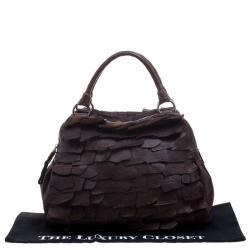 مملوكة مسبقًا Miu Miu Brown Ruffled Leather Satchel