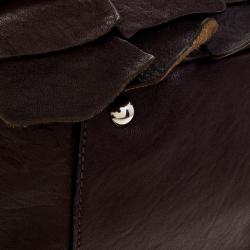 مملوكة مسبقًا Miu Miu Brown Ruffled Leather Satchel