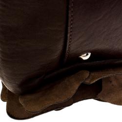 مملوكة مسبقًا Miu Miu Brown Ruffled Leather Satchel