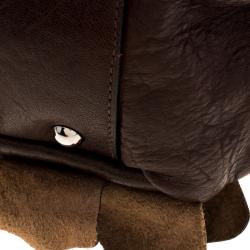 مملوكة مسبقًا Miu Miu Brown Ruffled Leather Satchel
