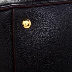 Miu Miu Black Leather Madras Bowling Bag